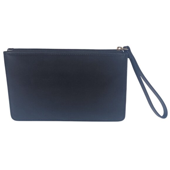 NWOT New Kate Spade Leather Wristlet Clutch Zipper Pouch Black and Gold - Picture 8 of 8